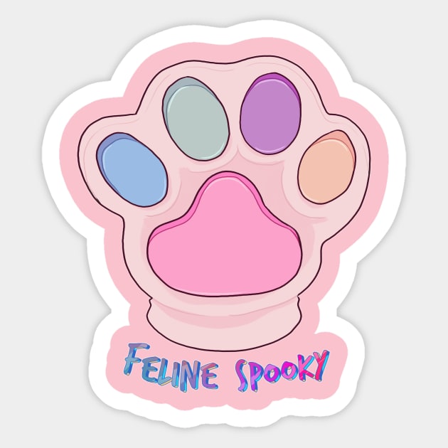 Feline Spooky || White paw version Sticker by Simkray